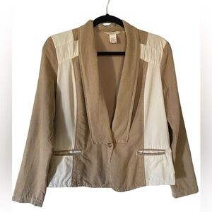 Sundance Linen Cotton Blend ColorBlock Blazer Fall BarnJacket Women’s Size XS